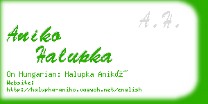 aniko halupka business card